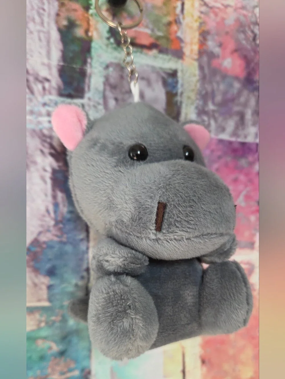 Plush Hippo Stuffed Animal Keychain/Bagcharm